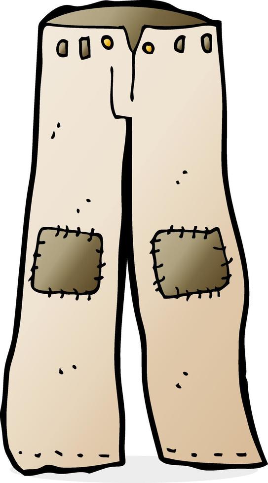 cartoon patched old pants vector