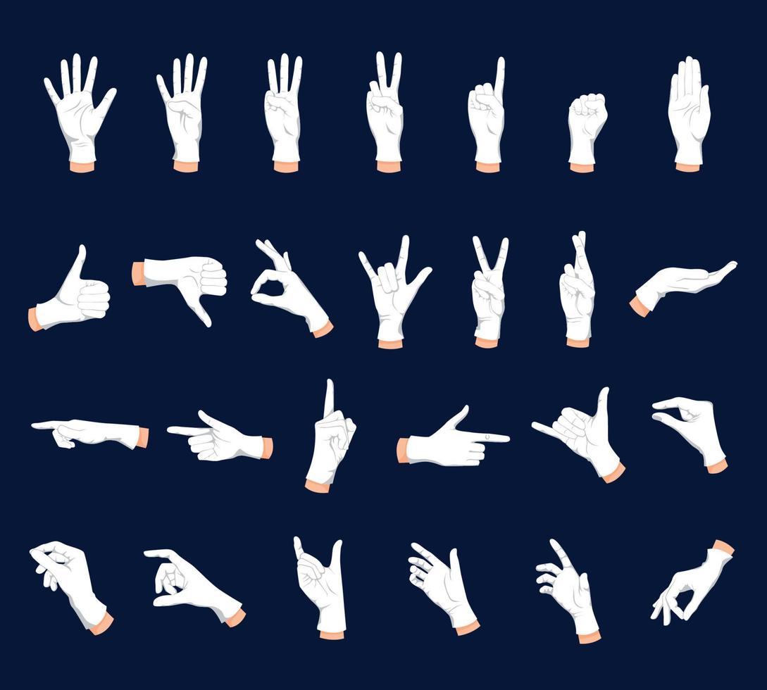 Hand Finger Gestures Collection vector