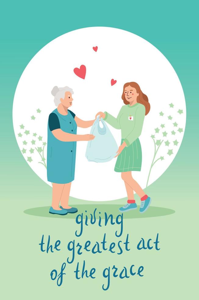 Charity Elderly Vertical Background vector