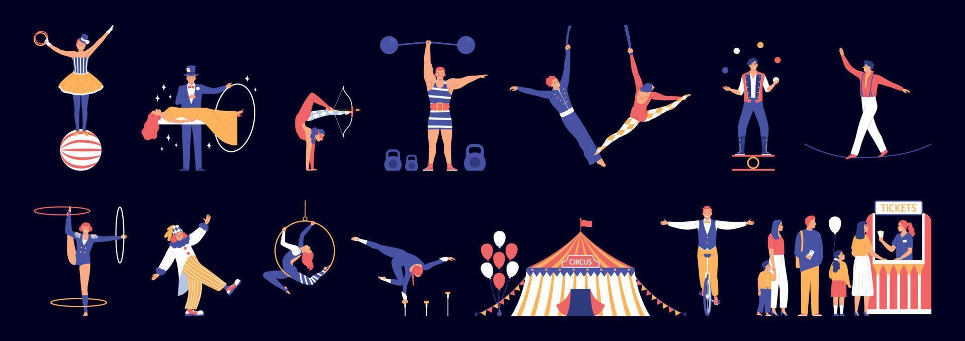 Circus Flat Set vector