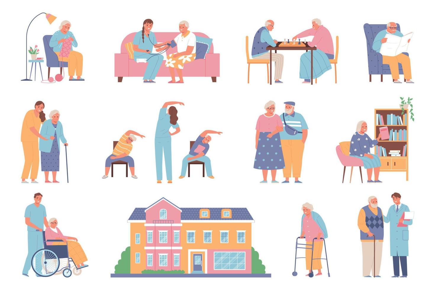 Nursing Home Set vector