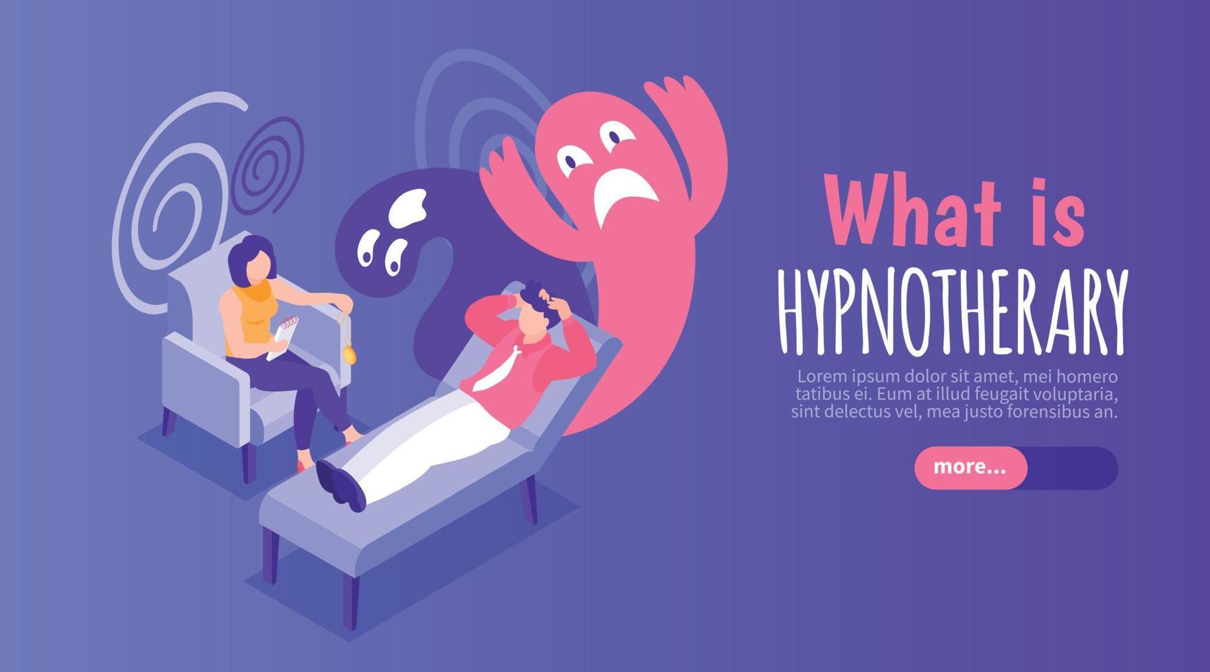 Isometric Hypnosis Therapy Banner vector