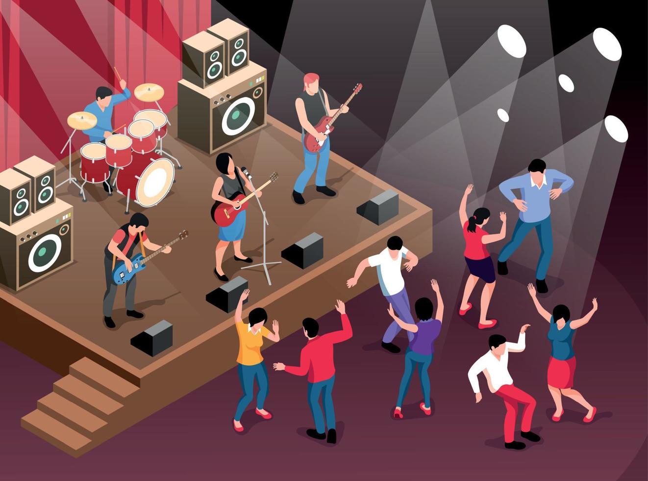 Isometric Musicians Illustration vector