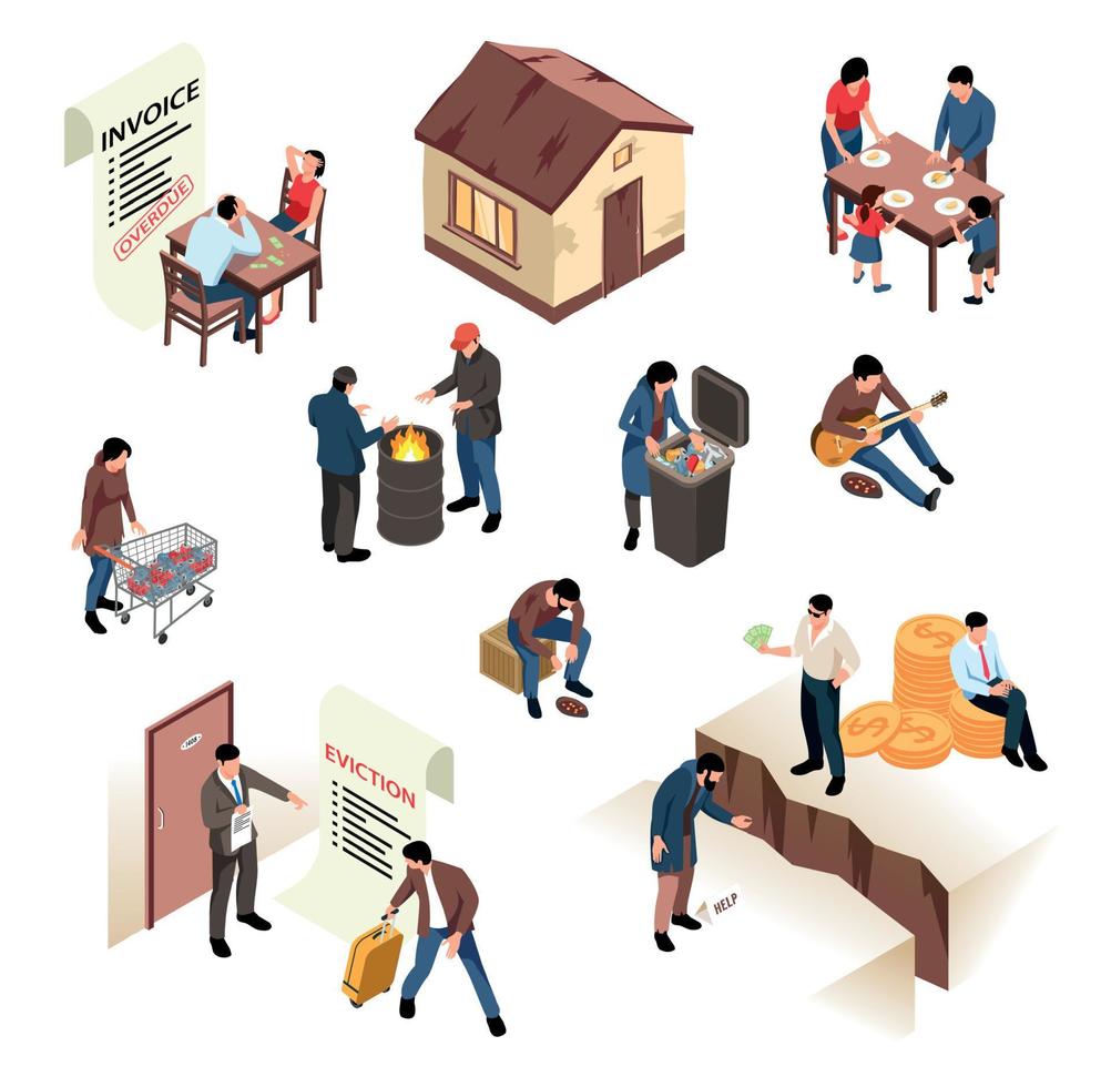 Isometric Poverty Set vector