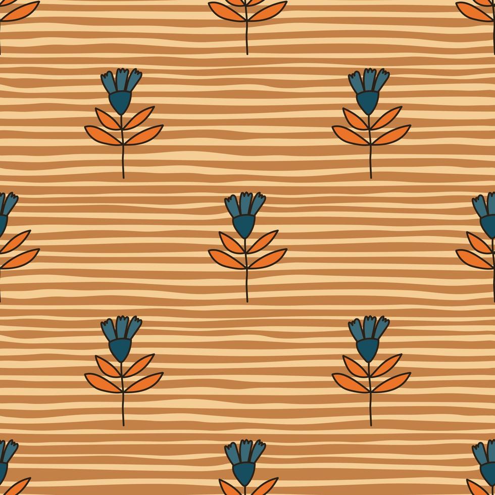 Flower seamless pattern in naive art style. Abstract simple floral wallpaper. vector