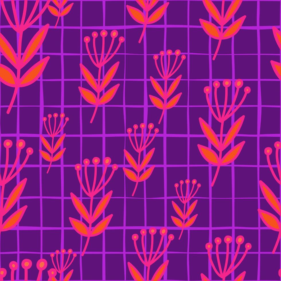 Simple forest berry seamless pattern. Hand drawn cute floral wallpaper. vector