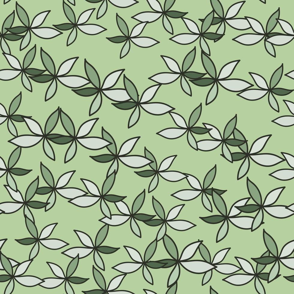 Simple foliage seamless pattern. Doodle leaves wallpaper. Botanical elements background. vector