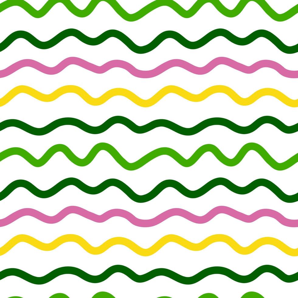 Hand drawn abstract wavy line endless wallpaper. Funny waves seamless pattern. Creative stripes background. vector