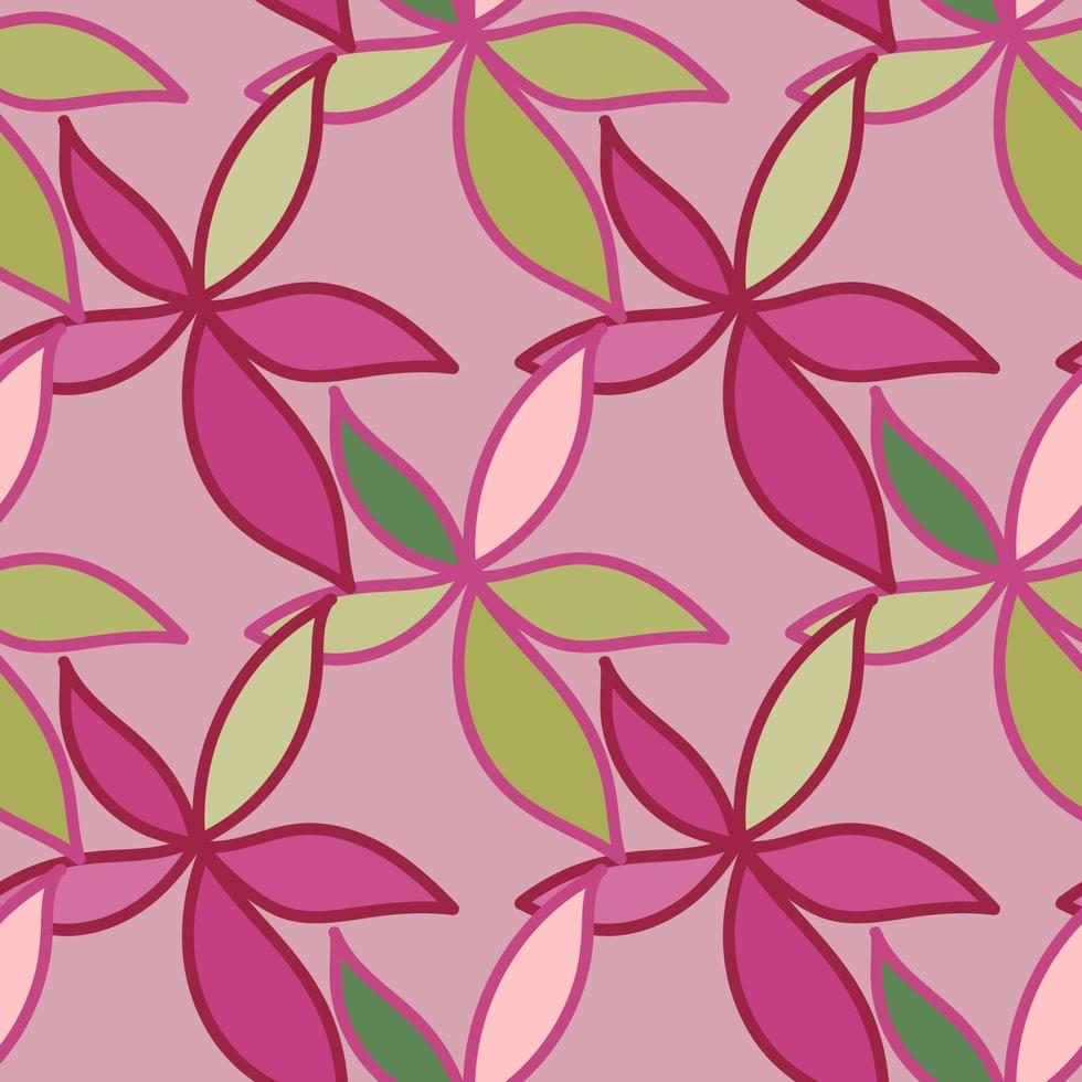 Simple foliage seamless pattern. Doodle leaves wallpaper. Botanical elements background. vector