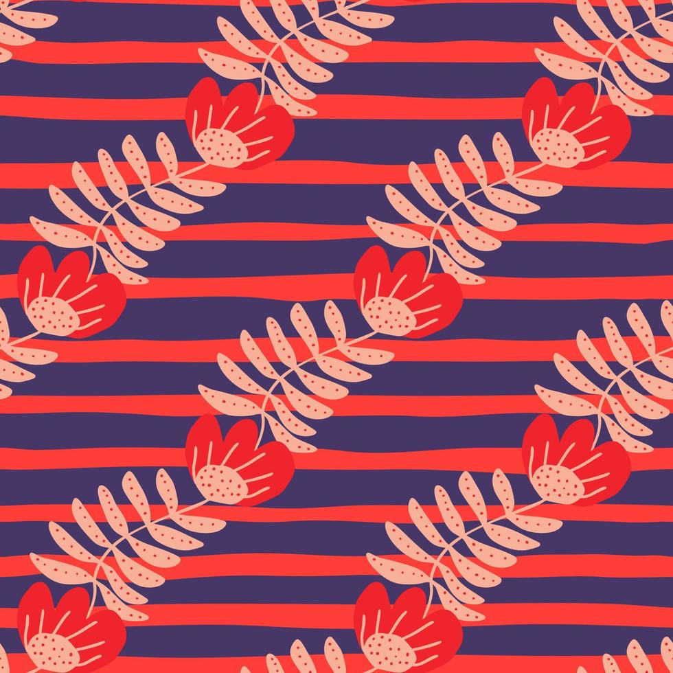 Stylized folk flower seamless pattern. Hand drawn elegant botanical illustration. vector