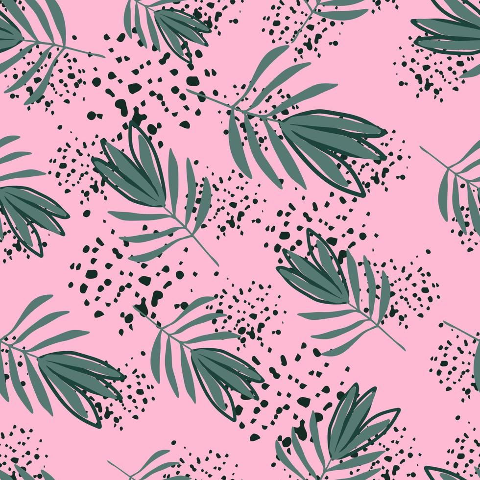 patrón sin costuras de flores tropicales. papel tapiz de hojas de palmeras tropicales. vector