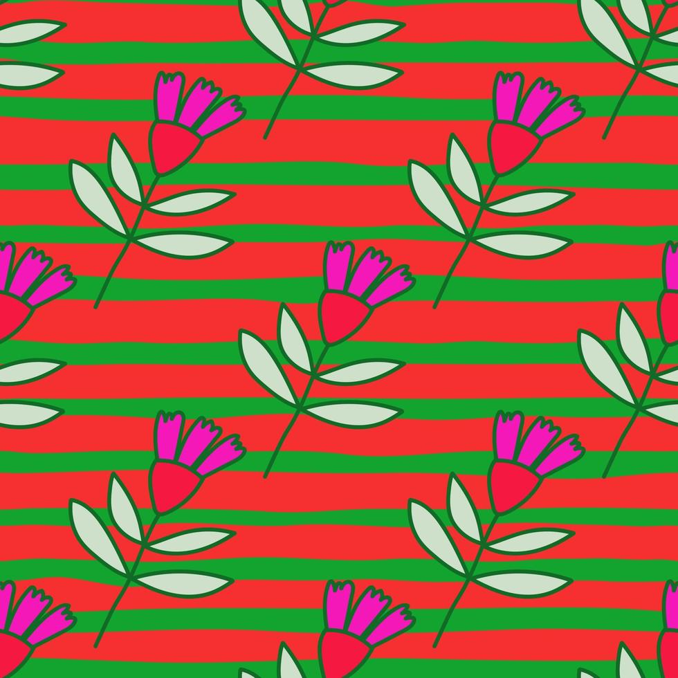 flor de patrones sin fisuras en estilo de arte ingenuo. papel tapiz floral simple abstracto. vector