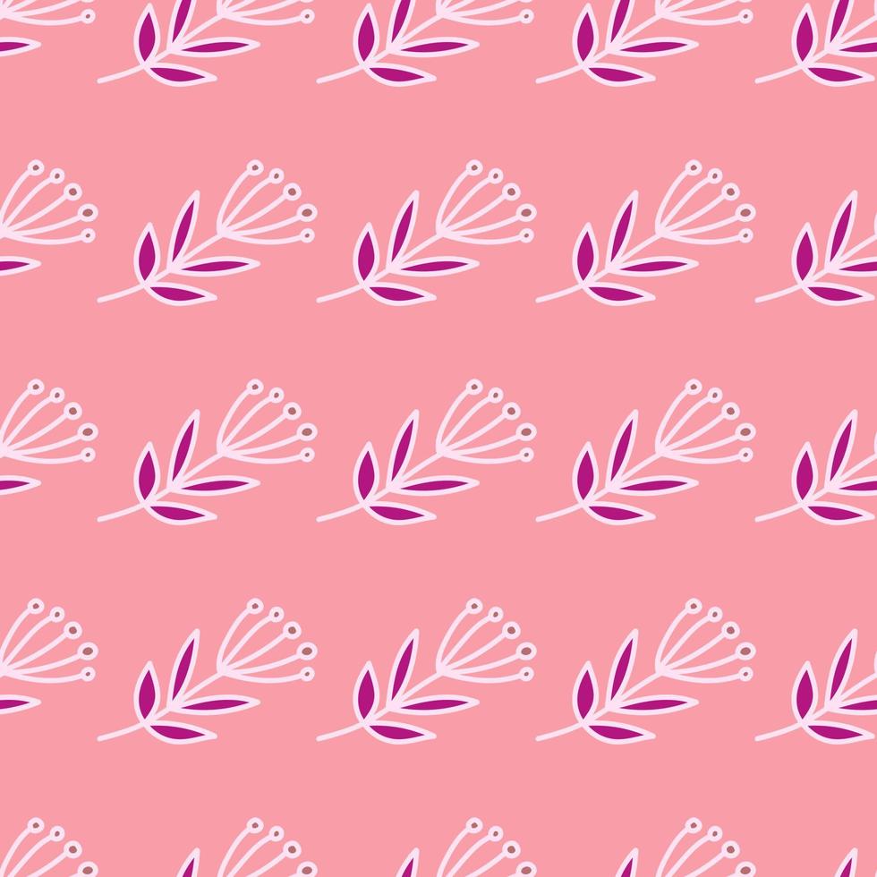 Simple forest berry seamless pattern. Hand drawn cute floral wallpaper. vector