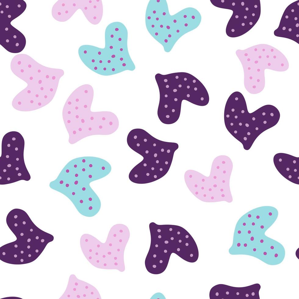 Cute hand drawn heart seamless pattern. Valentine's day card wallpaper. vector