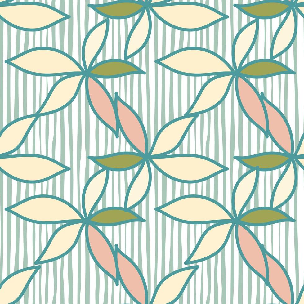 Simple foliage seamless pattern. Doodle leaves wallpaper. Botanical elements background. vector