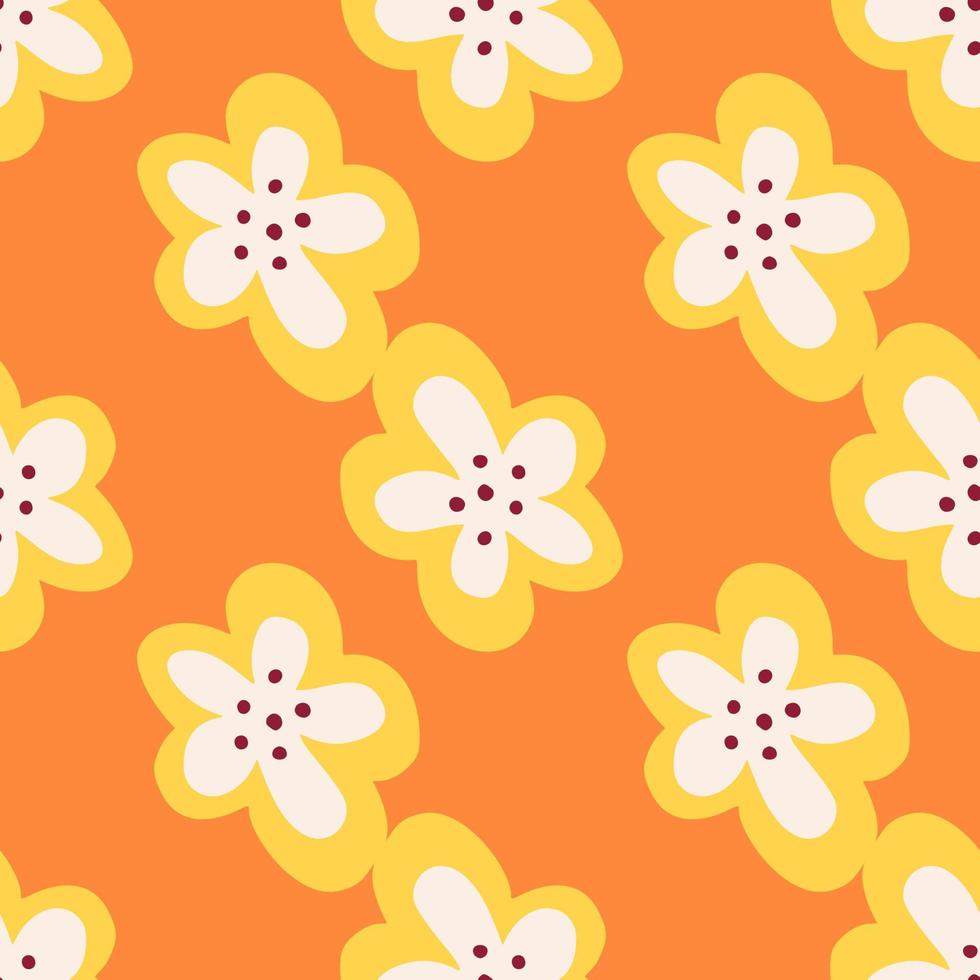 Creative decorative flowers seamless pattern. Simple stylized flower buds wallpaper. vector