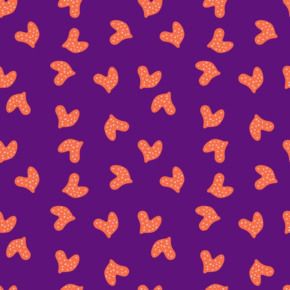 Cute hand drawn heart seamless pattern. Valentine's day card wallpaper. vector