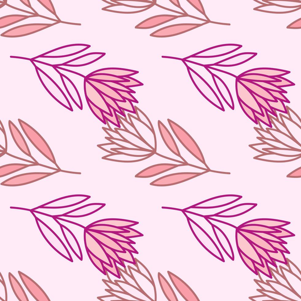 hermosa flor de patrones sin fisuras. papel tapiz floral de contorno simple. vector