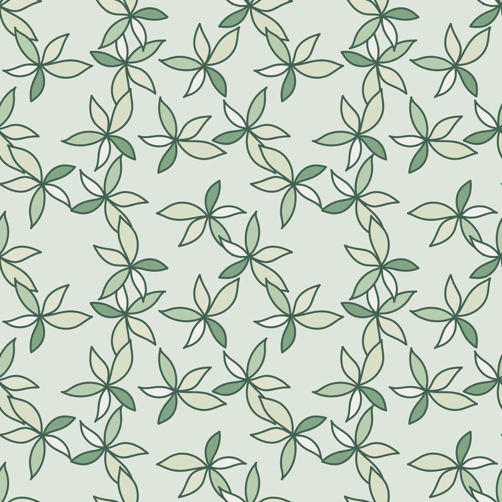 Simple foliage seamless pattern. Doodle leaves wallpaper. Botanical elements background. vector