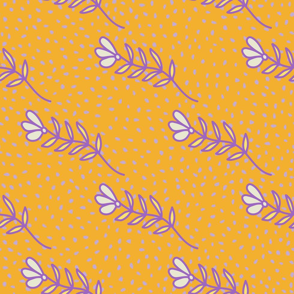 Abstract simple flower seamless pattern. Children's floral wallpaper. Cute plants endless backdrop. vector