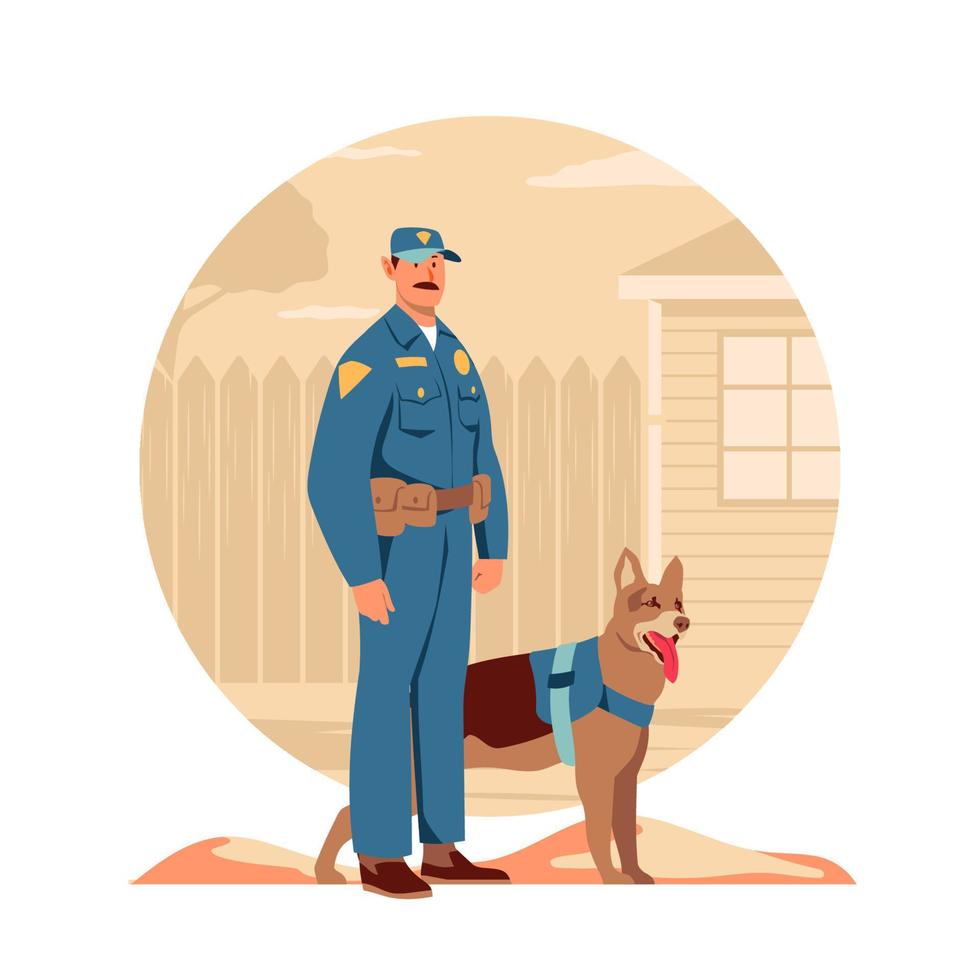 concepto de perro policía vector