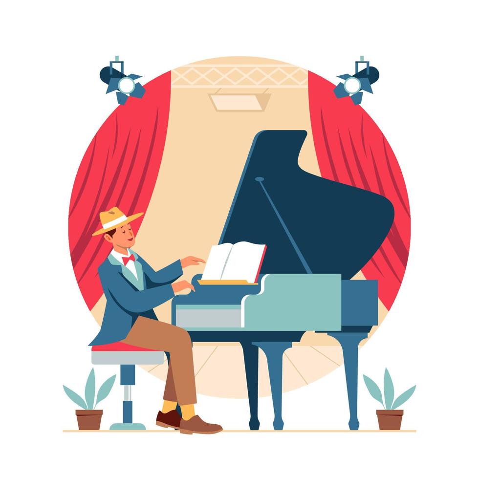 Male Pianist Character vector