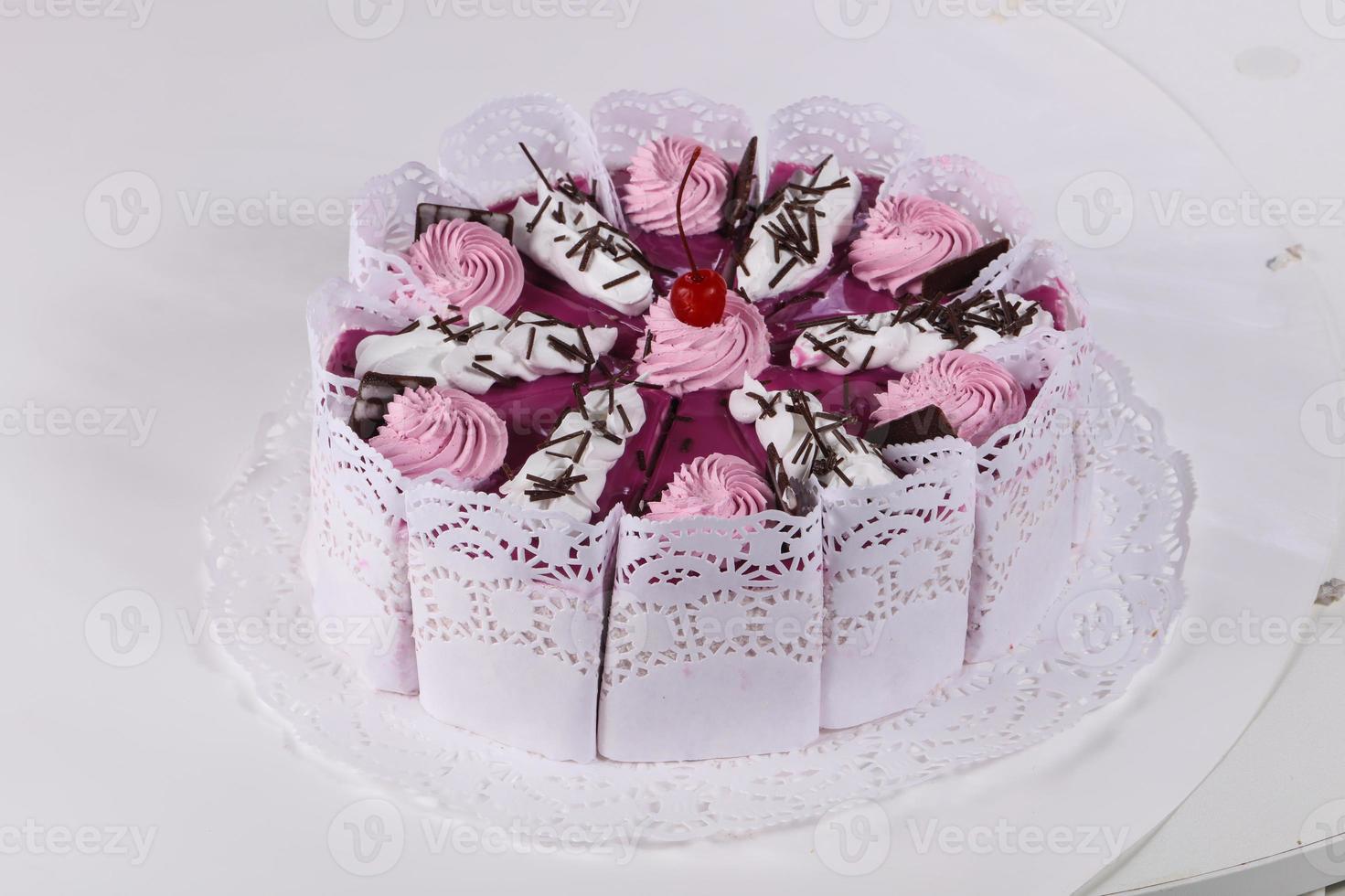 Cake with cream flowers photo