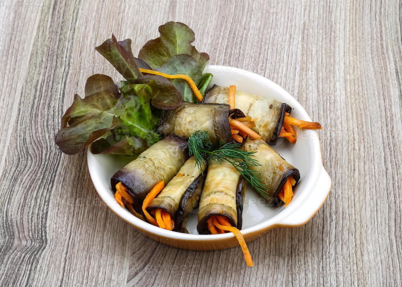 Eggplant rolls with carrot photo