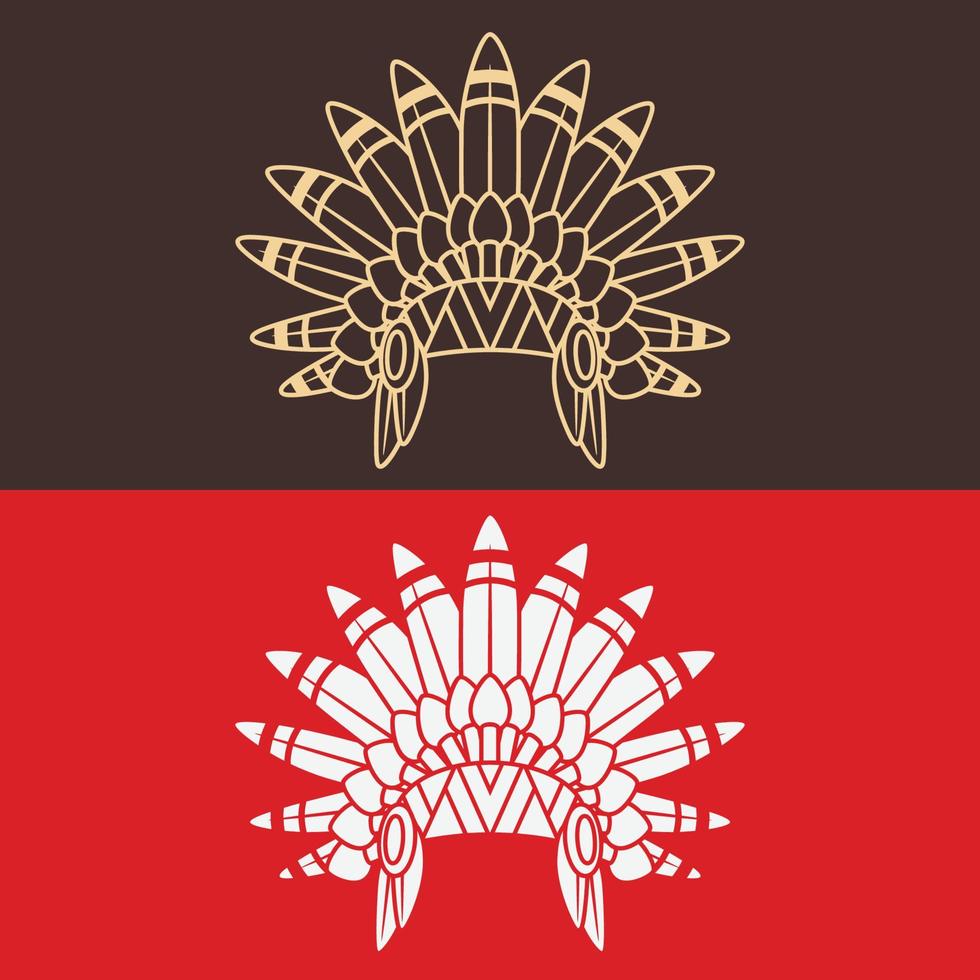 War bonnet for T-shirt print, Mug design. Printing item in coloring view vector