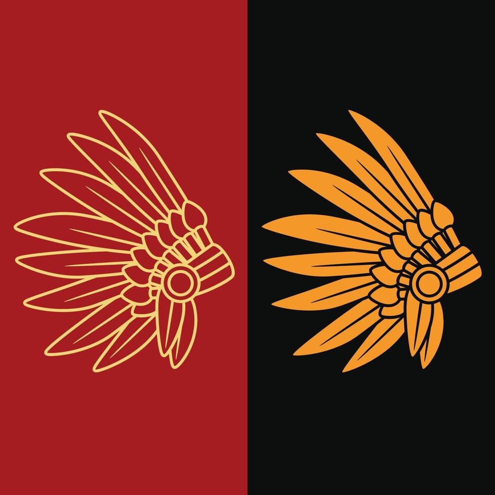 War bonnet for T-shirt print, Mug design. Printing item in coloring view vector