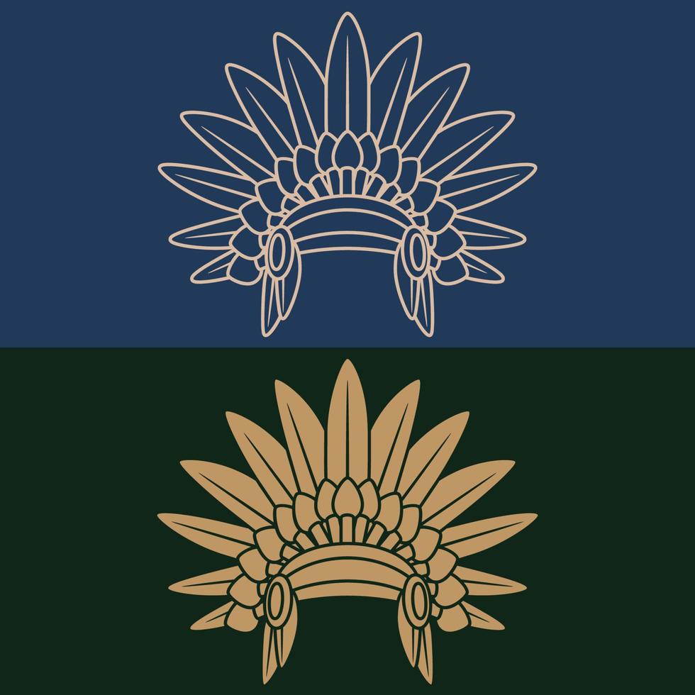 War bonnet for T-shirt print, Mug design. Printing item in coloring view vector