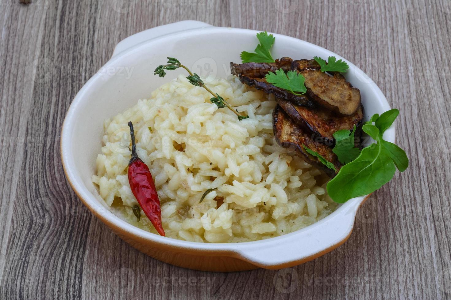 Risotto with eggplant photo