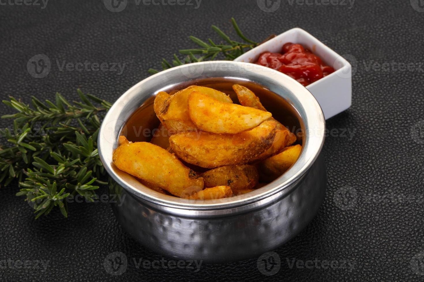 Fried potato slices photo