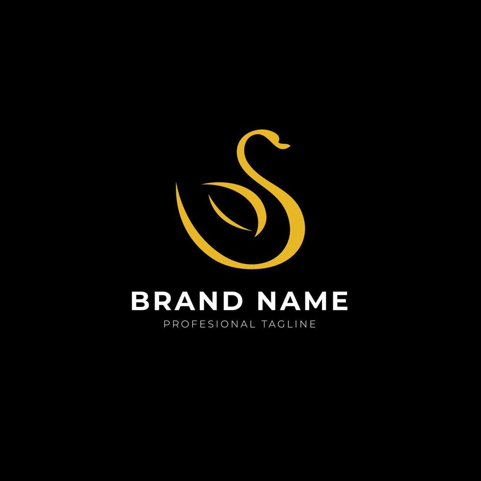 Luxury Gold Swan Logo Concept vector