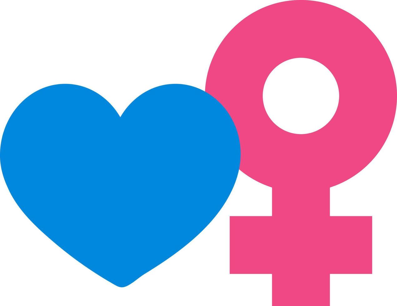Gender woman sign with heart. vector