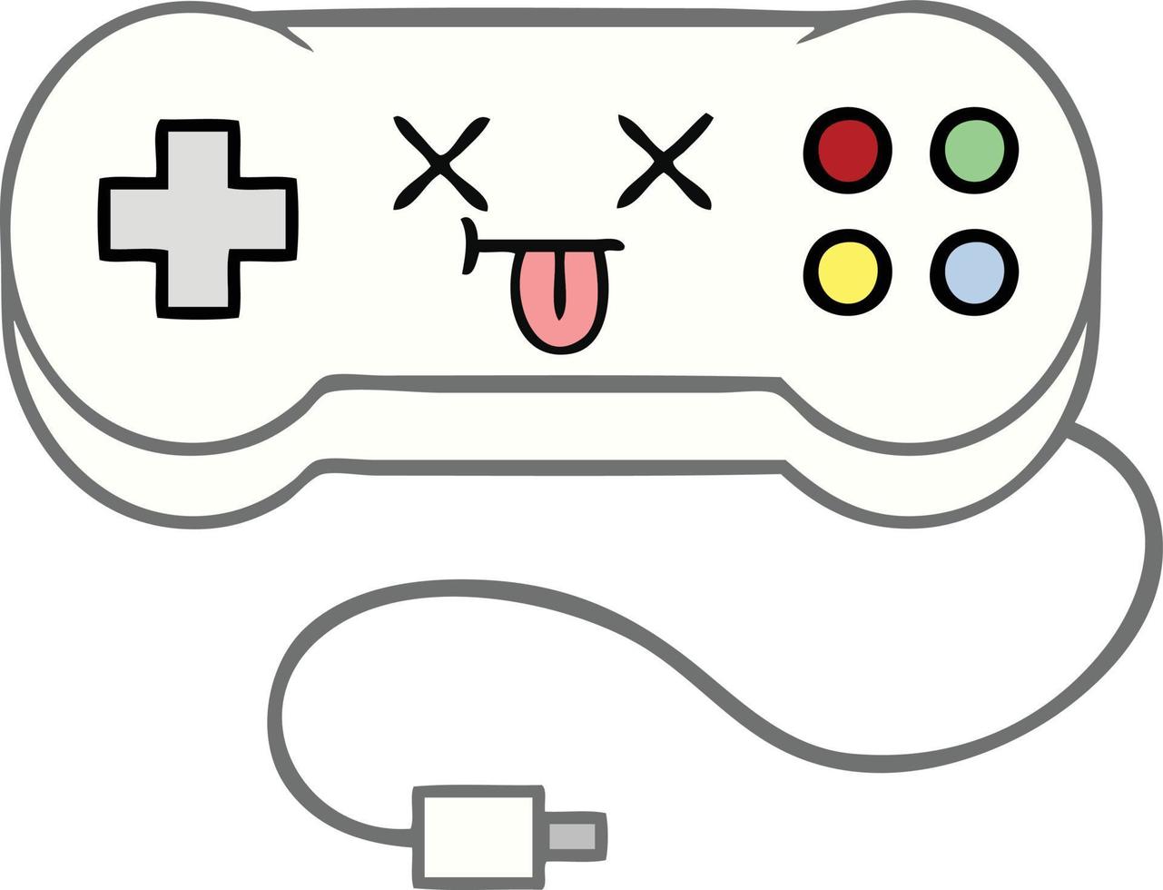 cute cartoon game controller vector