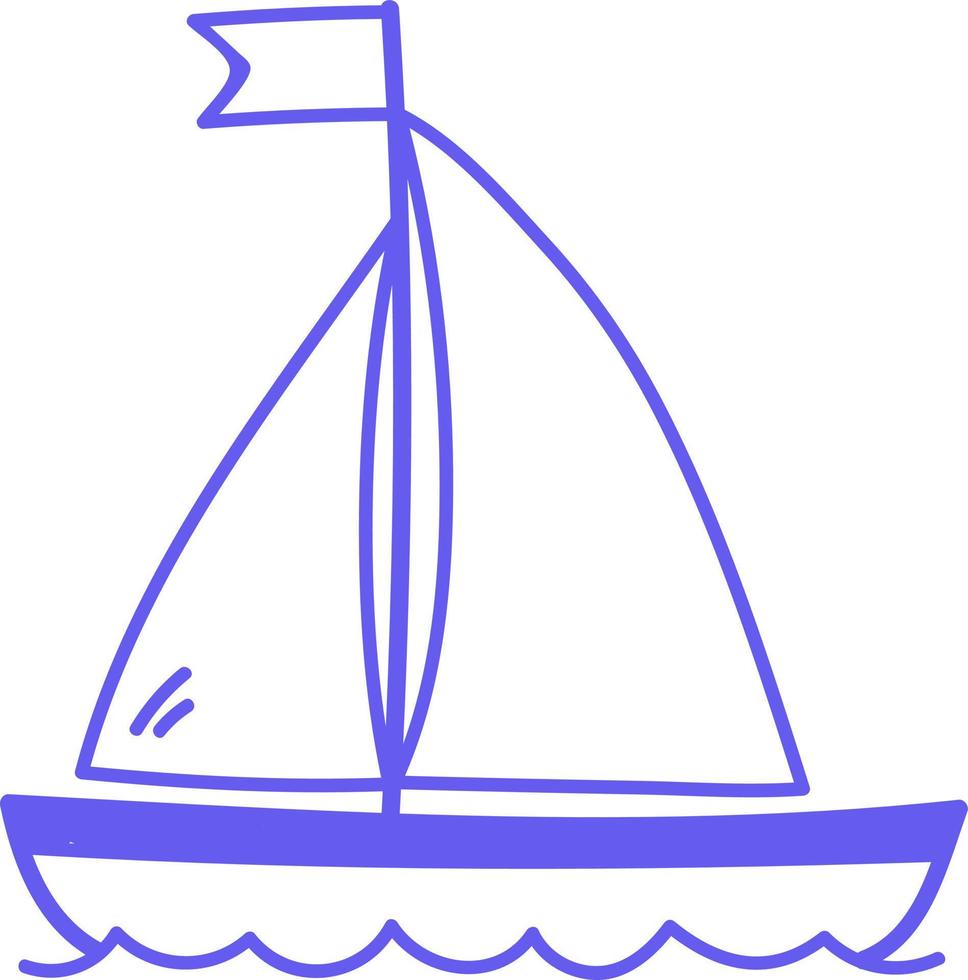 Boat floating in the sea icon. vector