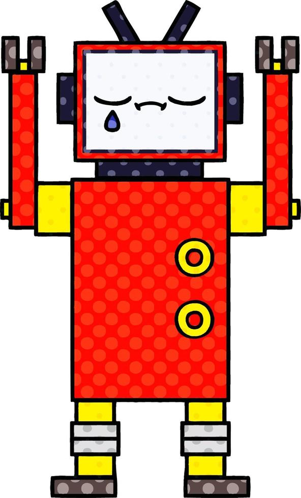 comic book style cartoon robot vector