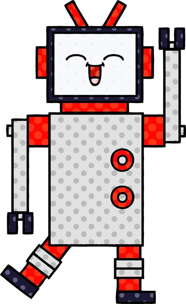 comic book style cartoon robot vector