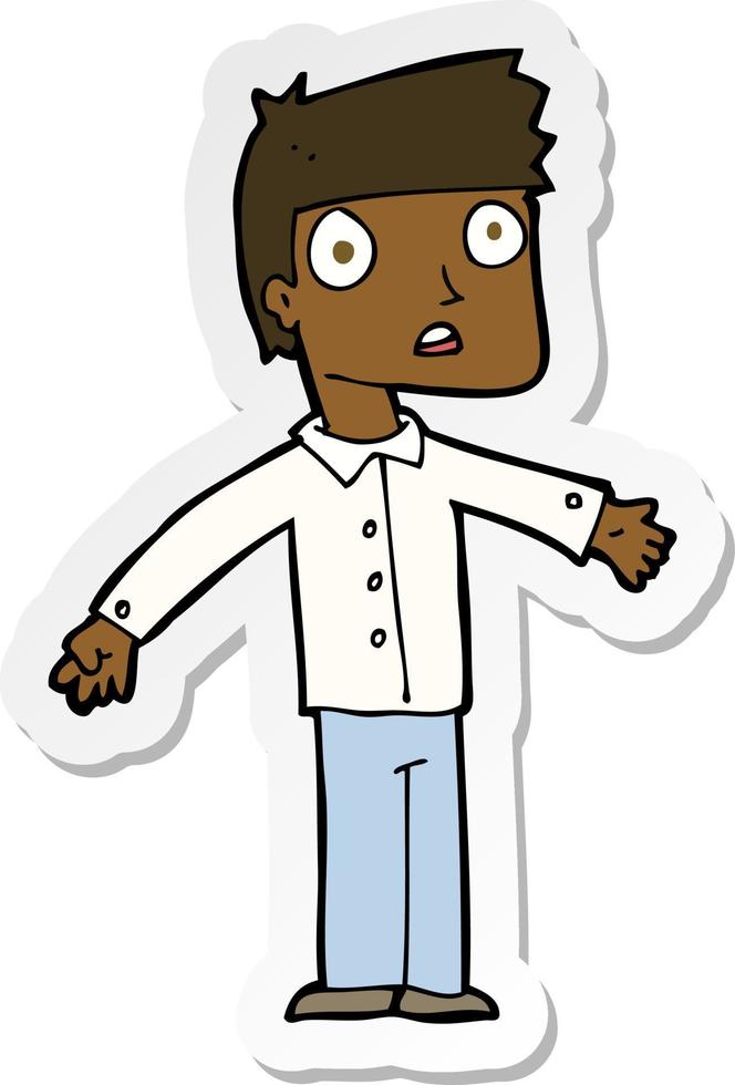 sticker of a cartoon shocked man vector