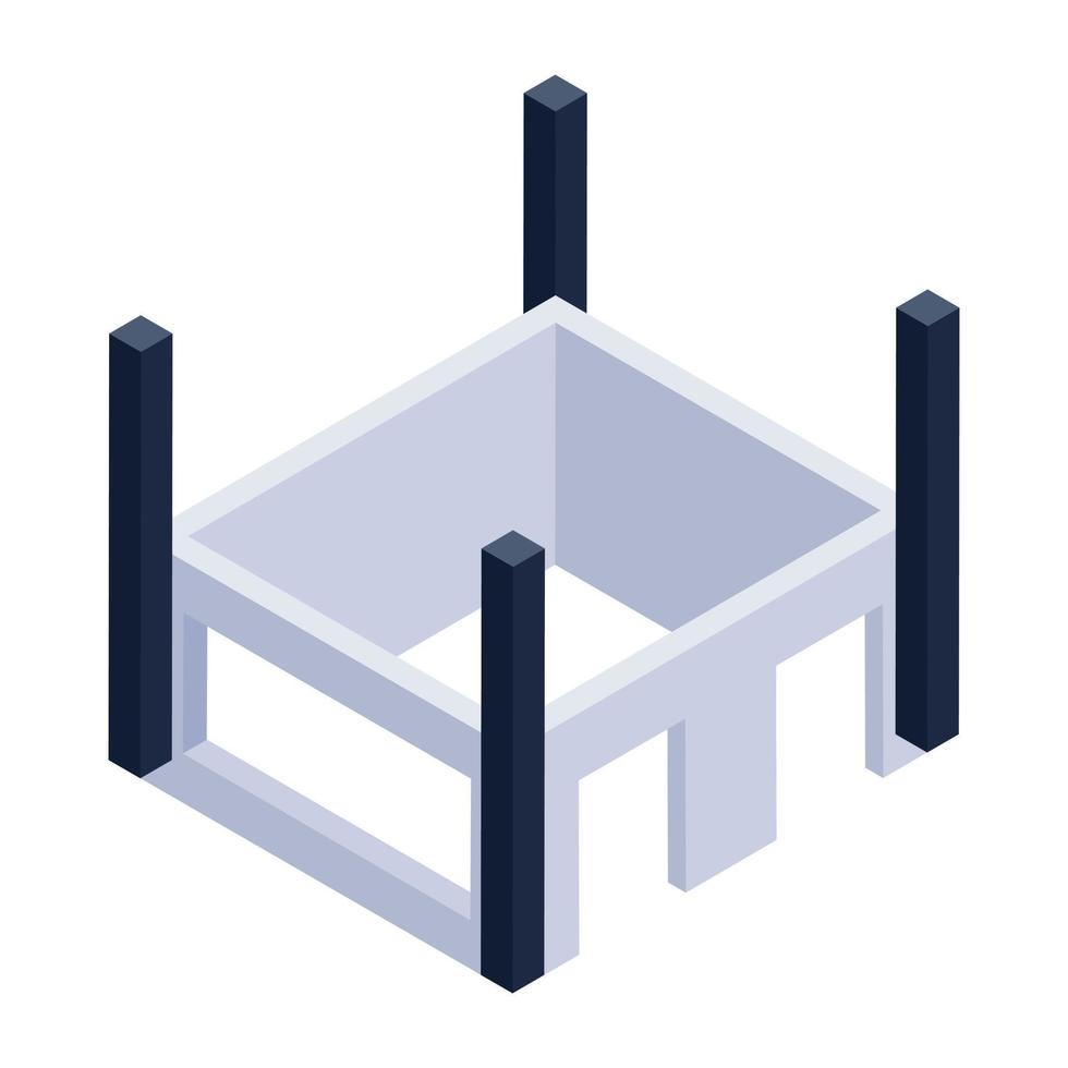 Premium isometric icon of building construction vector
