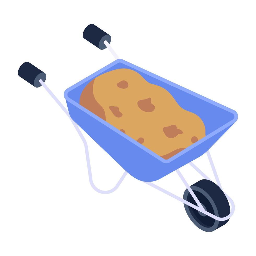 Modern 3d icon design of barrow vector