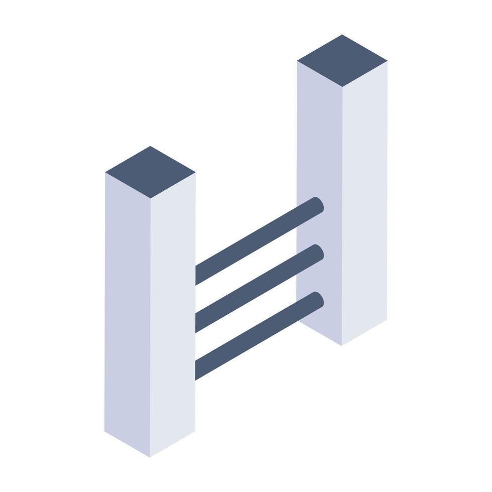 Get this customizable isometric icon of stepladder vector