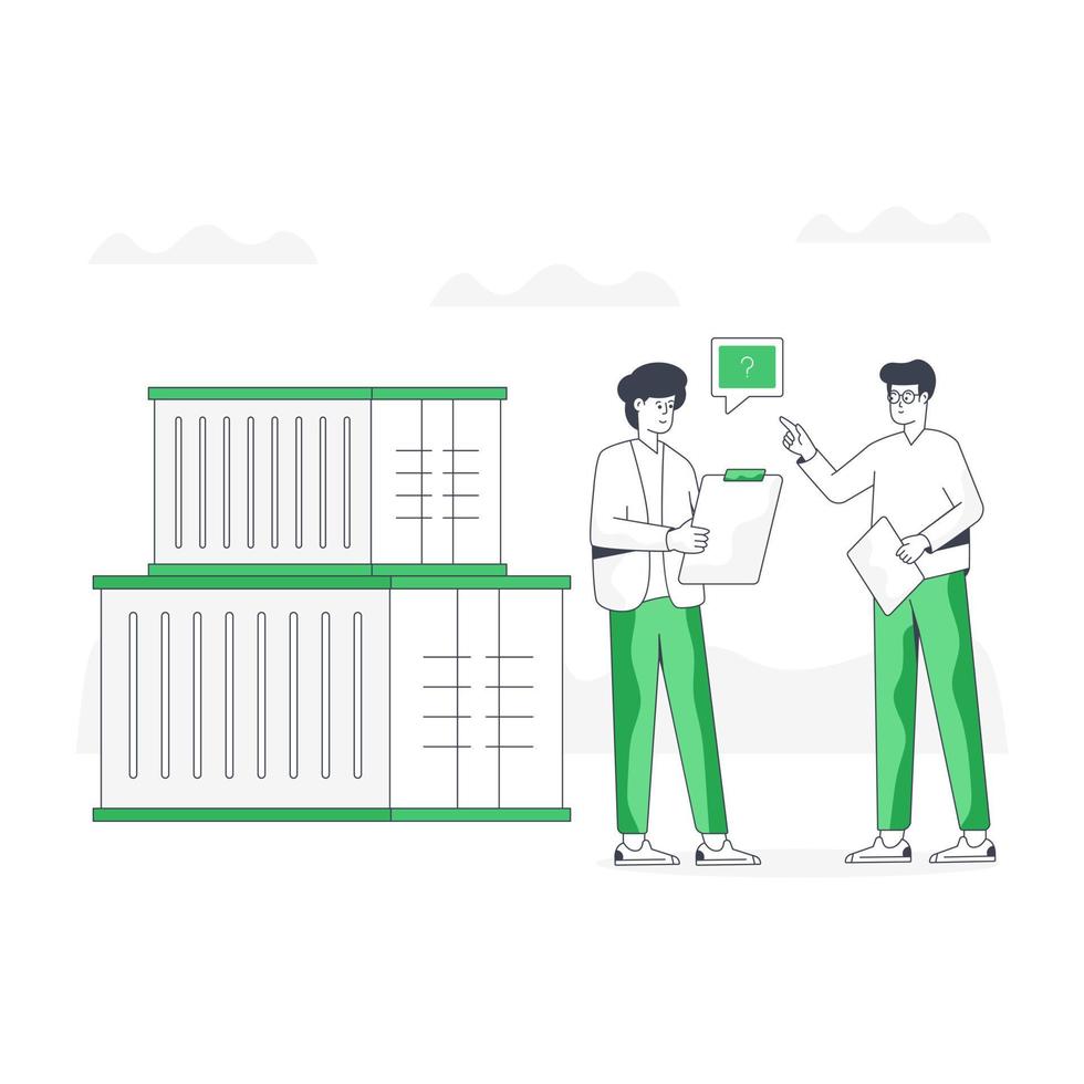 A customizable flat illustration of cargo inspection vector
