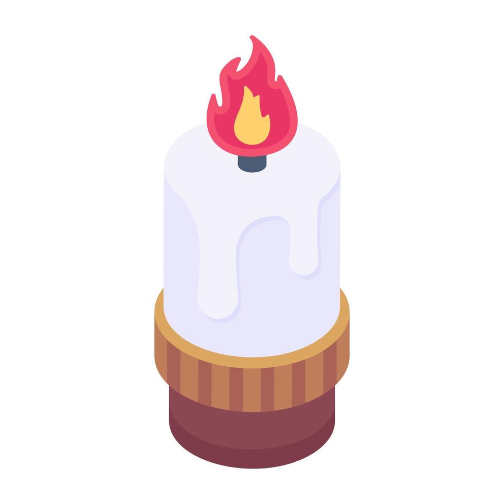 Trendy isometric vector of a candle