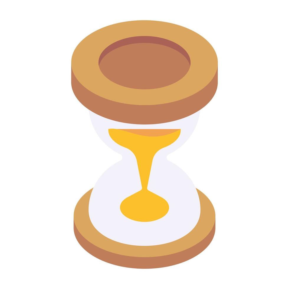A sand glass isometric icon download vector