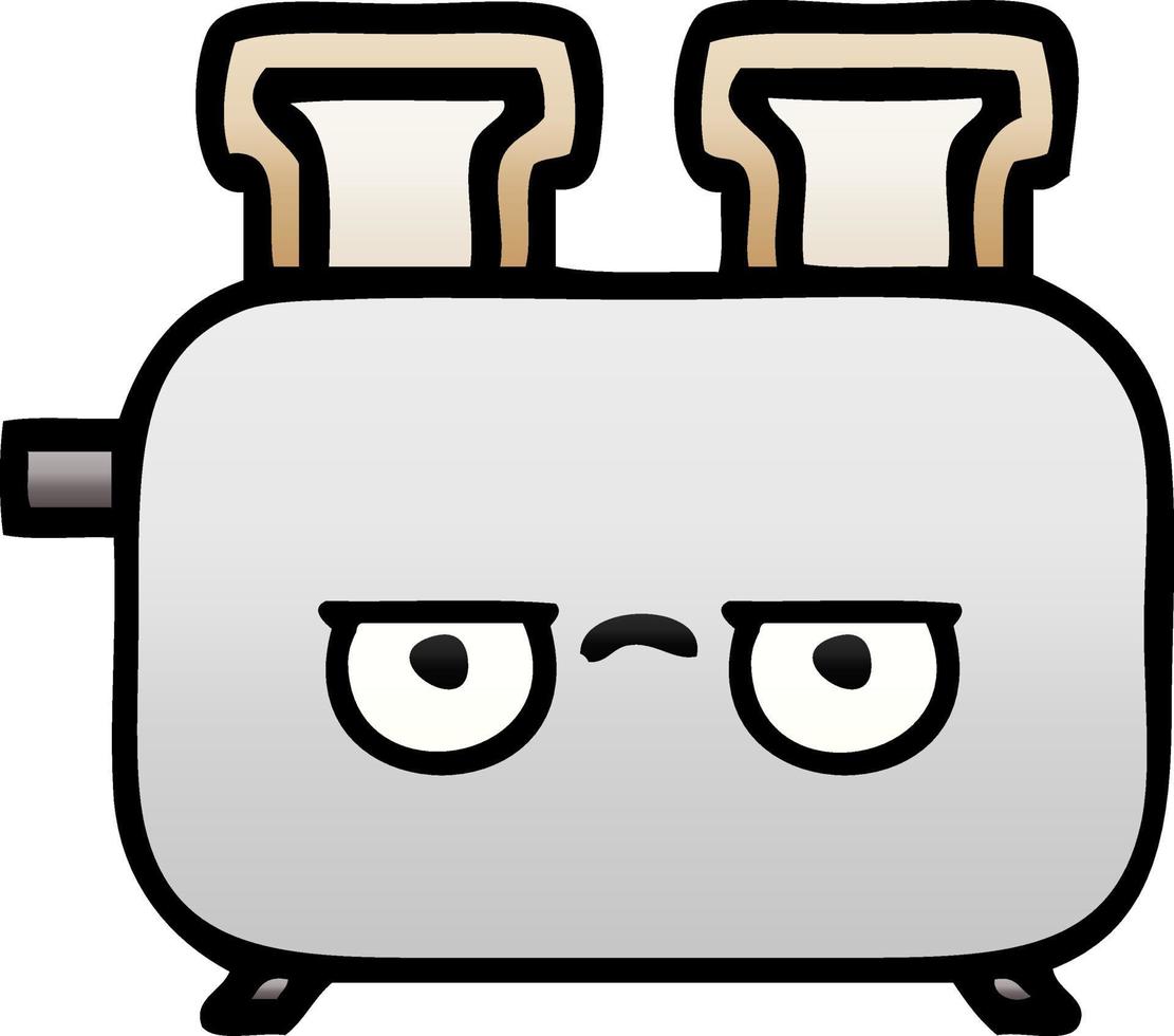 gradient shaded cartoon of a toaster vector