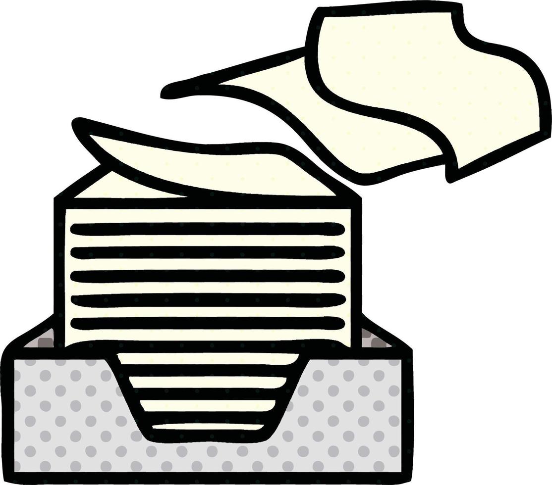 comic book style cartoon stack of office papers vector