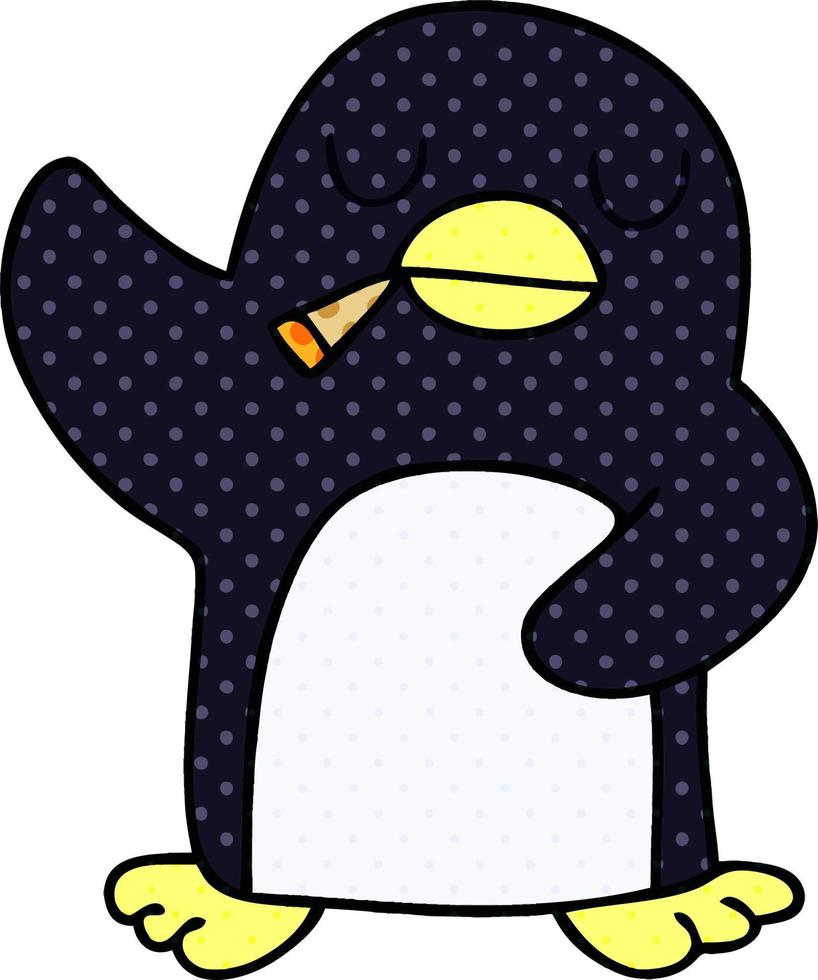 quirky comic book style cartoon penguin vector
