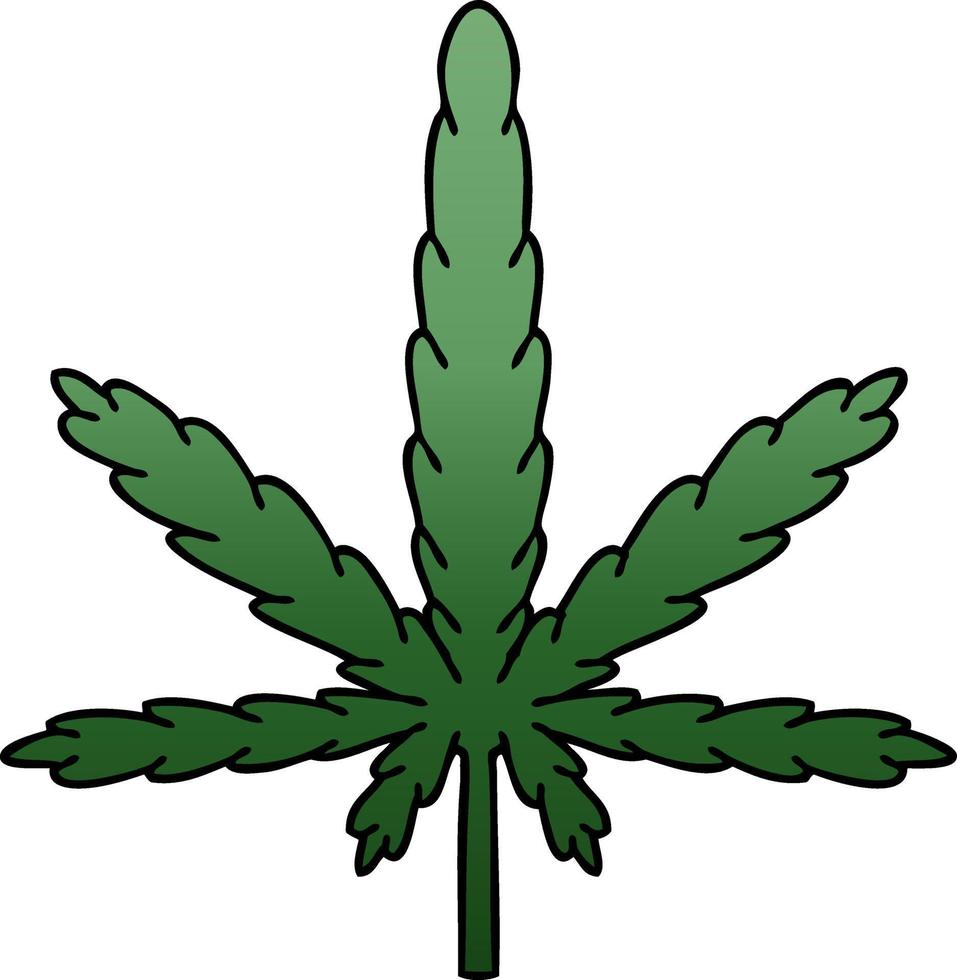 quirky gradient shaded cartoon marijuana vector